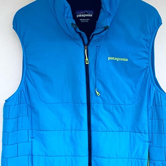 PATAGONIA MENS XXL NANO-AIR VEST LIGHT BLUE/YELLOW - Picture 9 of 16